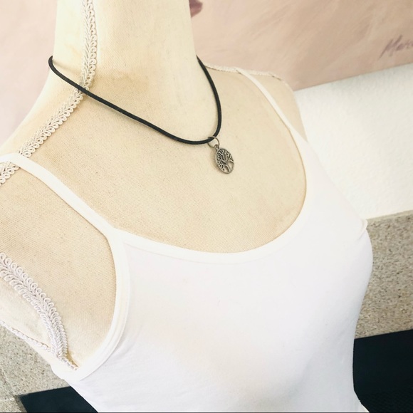 Tree of life pendant on velvet cord choker necklace - Picture 2 of 5